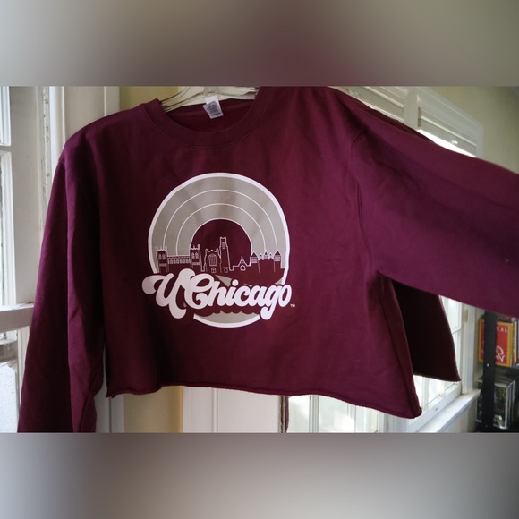 University of Chicago Uscape Women's Oversized Cropped Crew Sweatshirt - Picture 6 of 10